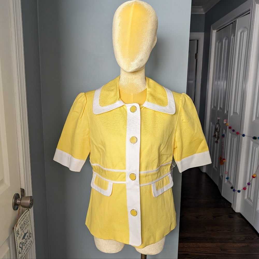 Retro Yellow Blazer Top